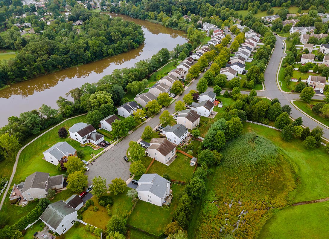 McConnelsville, OH - Seasonal Landscape From Above Aerial View of a Small Town in Countryside Cleveland Ohio